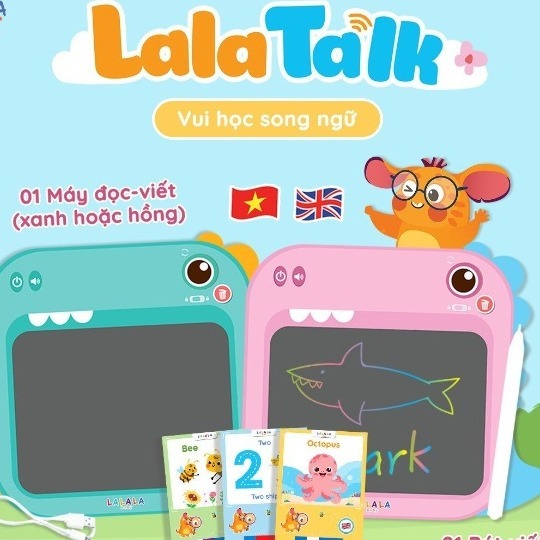 LalaTalk - Máy đọc, viết từ vựng phát nhạc song ngữ Lalala Baby 2 trong 1 ( nhiều mẫu )