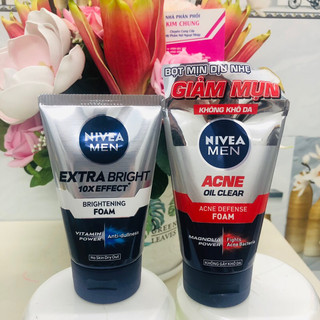 [Tuýp 100g] Sữa rửa mặt NIVEA MEN (Sáng da, sạch nhờn, giảm mụn)