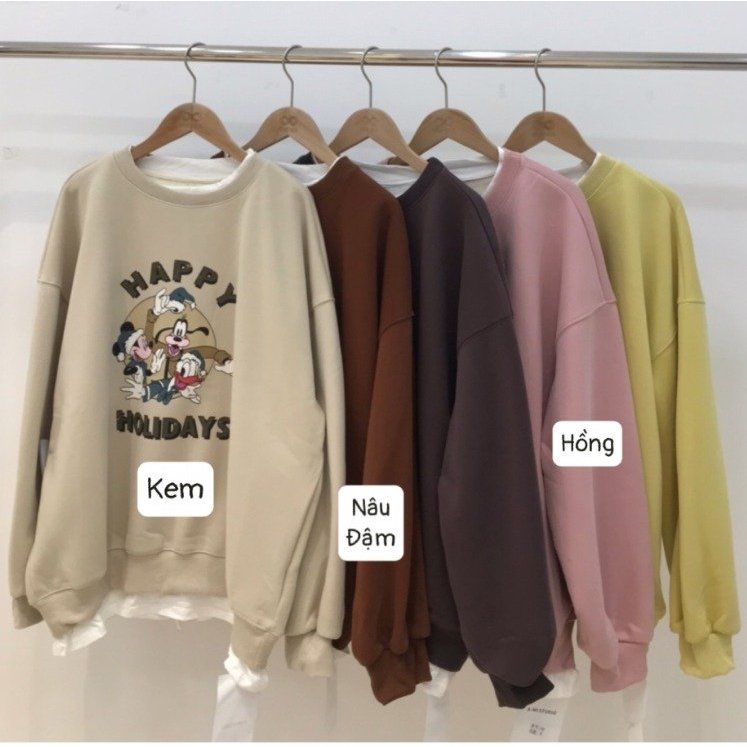 Áo Sweater Nữ Ami HAPPY HOLIDAYS Phối Lai Áo XONXEN SHOP QUẢNG NGÃI Mã 168