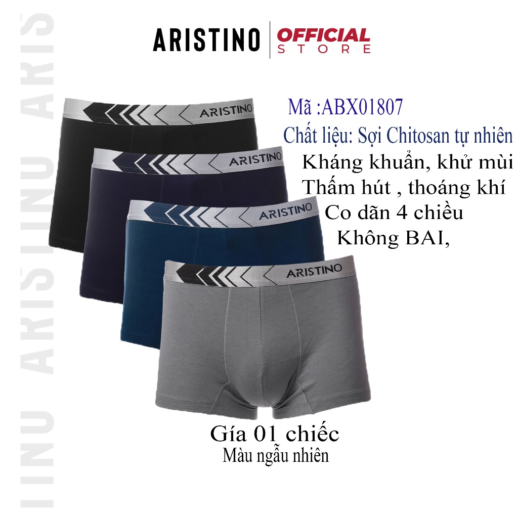 Quần lót đùi nam ARISTINO ABX1603 cotton cao cấp cạp chun phối màu logo dệt chìm mềm mịn siêu thoáng khử mùi diệt khuẩn