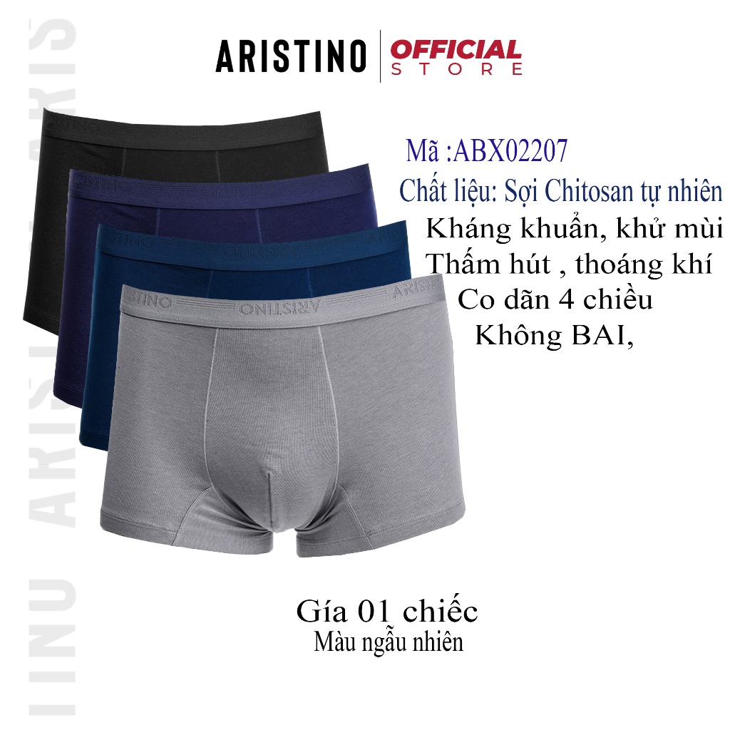 Quần lót đùi nam ARISTINO ABX1603 cotton cao cấp cạp chun phối màu logo dệt chìm mềm mịn siêu thoáng khử mùi diệt khuẩn