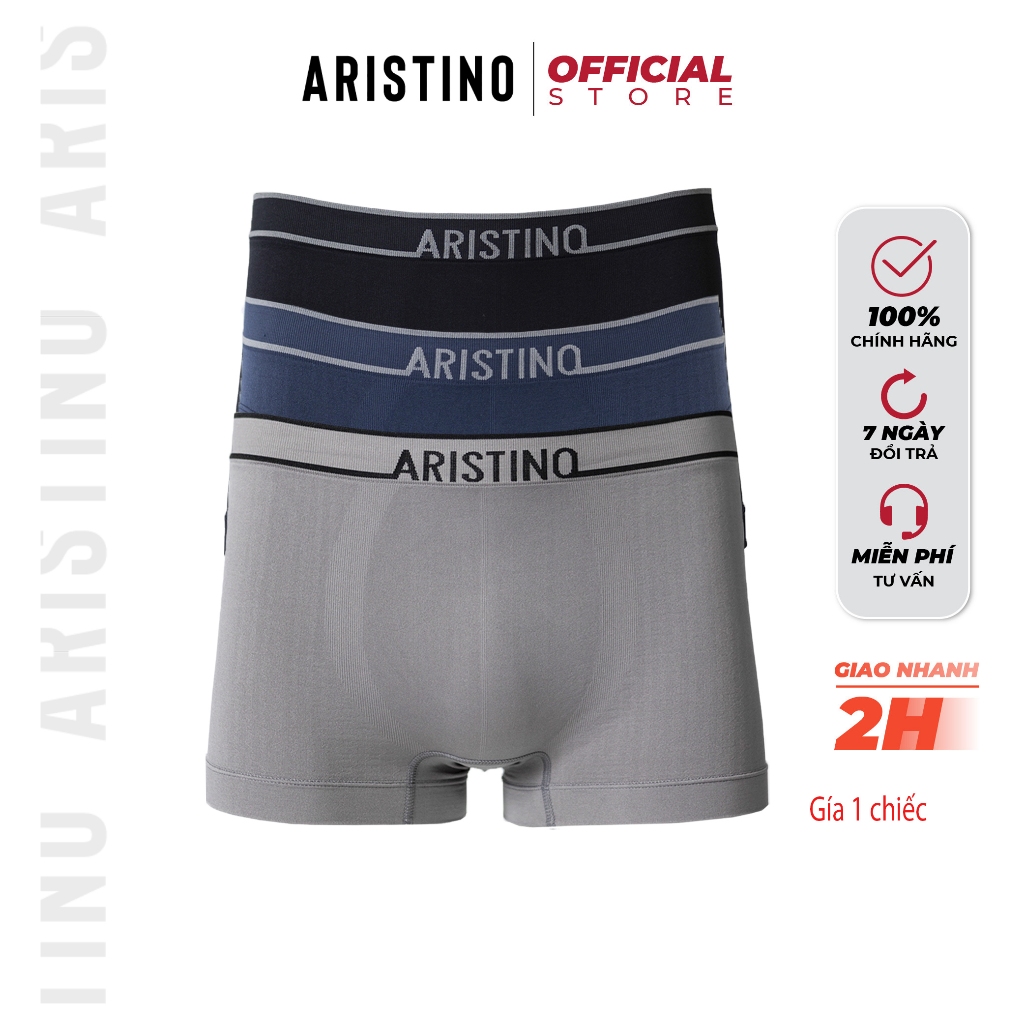 Quần sịp lót đùi nam ARISTINO boxer ABX08103 cottonpolyami kháng khuẩn co giãn thoáng mát dệt liền cao cấp thấm hút tốt