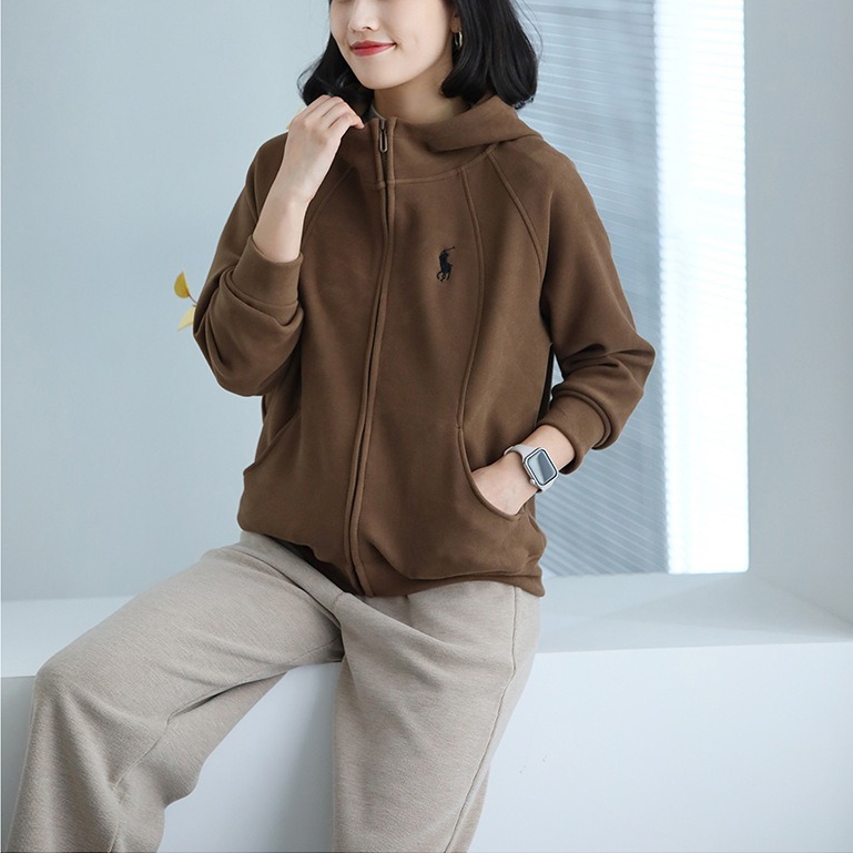 Áo khoác nỉ dài tay KAMAKA có mũ đơn sắc  - NU9380