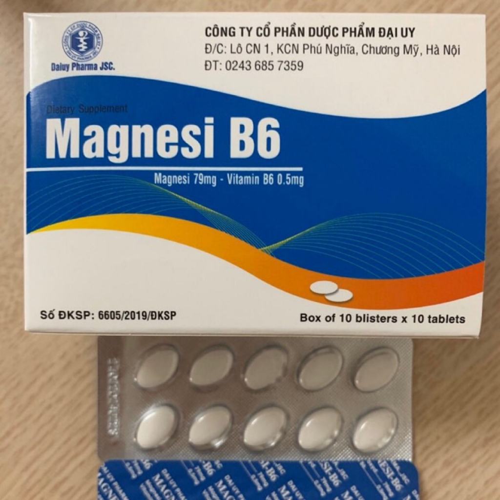 Bổ sung magie và vitamin B6 cho cơ thể Magnesi B6 - Hộp 100 viên