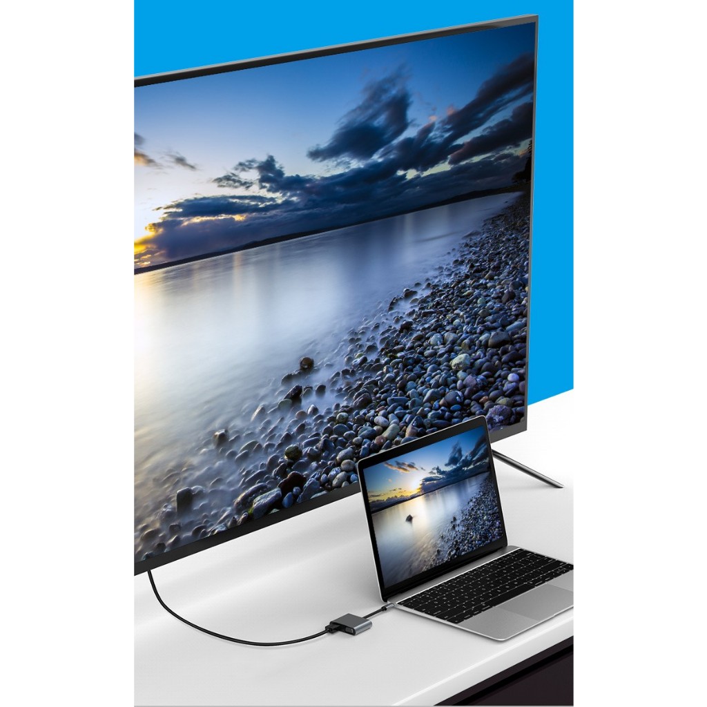 Hub  Type-c sang HDMI, VGA,  USB 3.0  Lenovo thinkplus