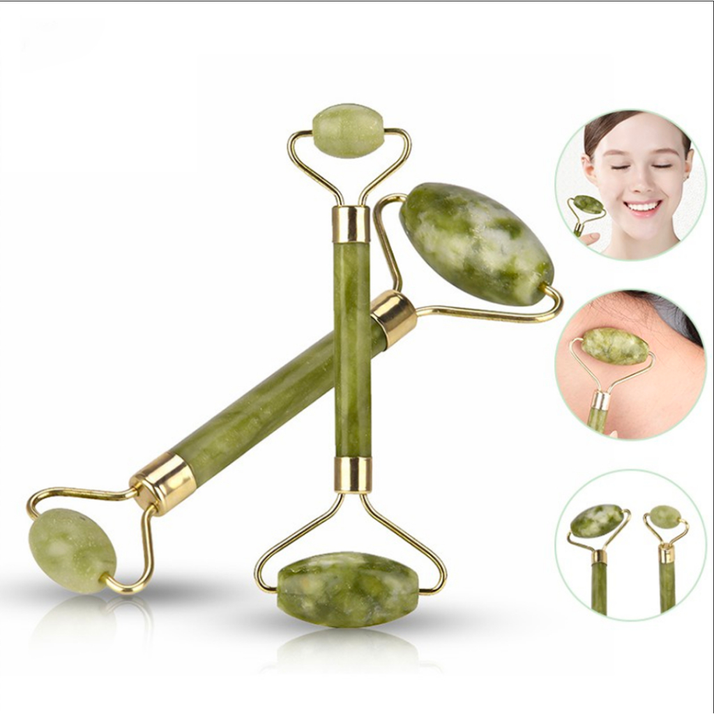 Thanh Đá Lăn Massage Mặt, Mắt, Cổ 2 Đầu - Cây Lăn Massage Mặt Đá Tự Nhiên