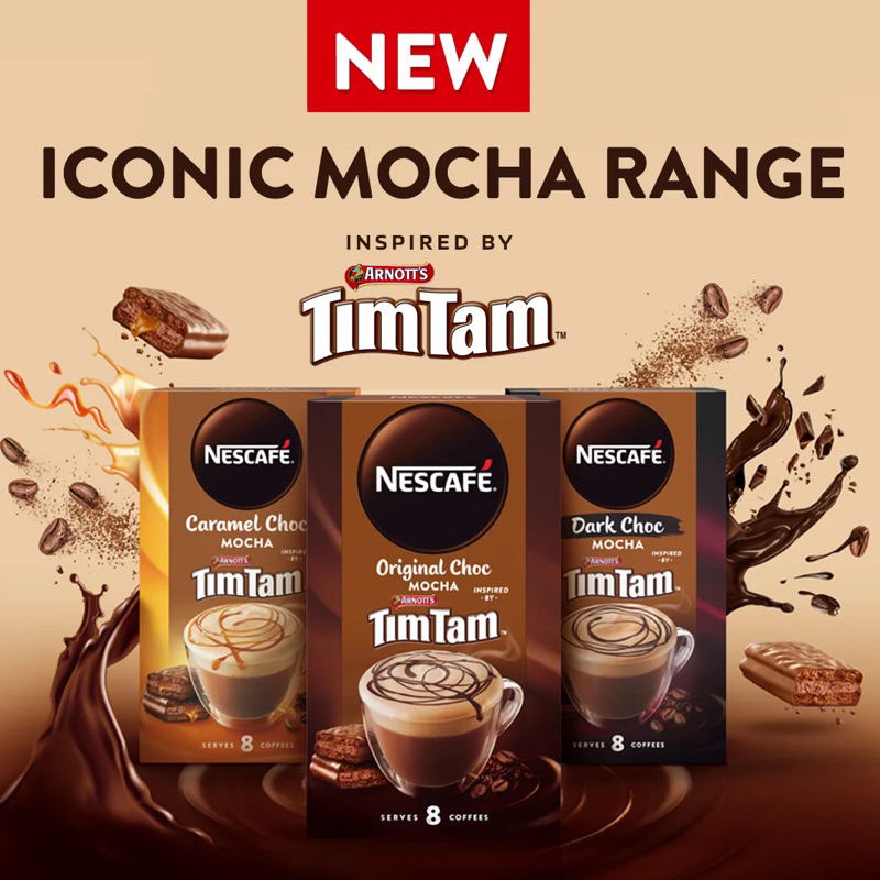 Cafe Mocha Nescafe Timtam Úc cà phê gói - Hộp 8 gói