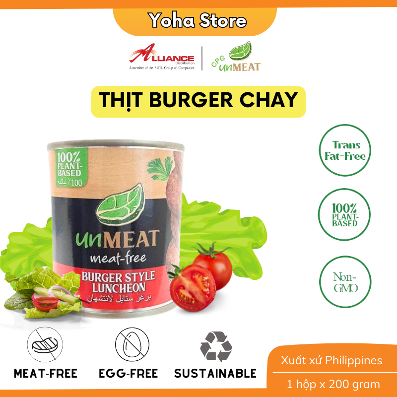 Thịt Burger Chay Unmeat 200g - Nhập Khẩu Trực Tiếp Từ Philippines