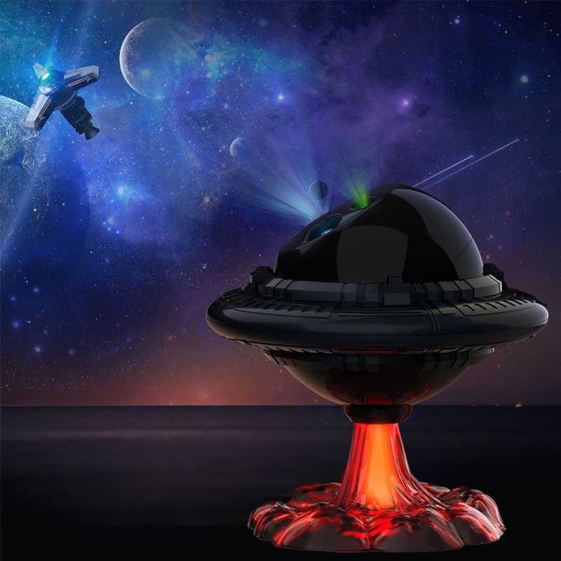 Đèn thiên hà UFO chiếu sao phi hành gia, đế đèn UFO sáng nhiều màu Tặng kèm dây nguồn