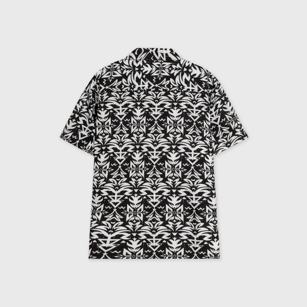 Áo sơ mi ngắn tay DEWENS, vải lụa chéo nhập khẩu chống nhắn thoáng mát, hoạ tiết Ai Cập - DEWE Cuban Shirt