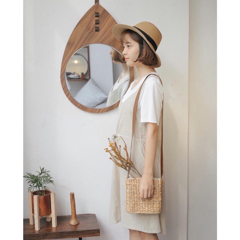 Túi lục bình đeo chéo quay da