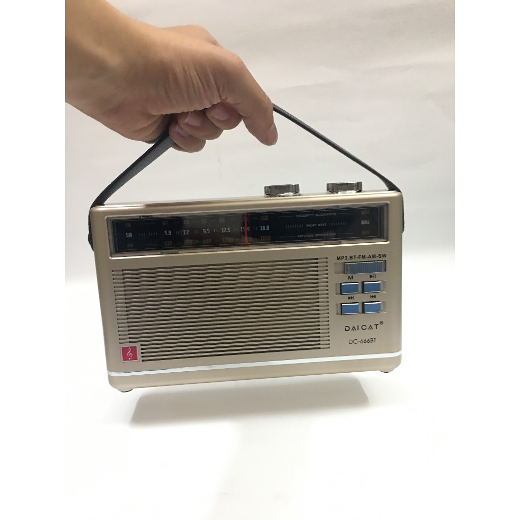 ĐÀI FM Radio DC-666BT- Bluetooth Đa Chức Năng Hỗ trợ thẻ nhớ và Usb mẫu mới Cho người thân yêu-Hàng Chính Hãng