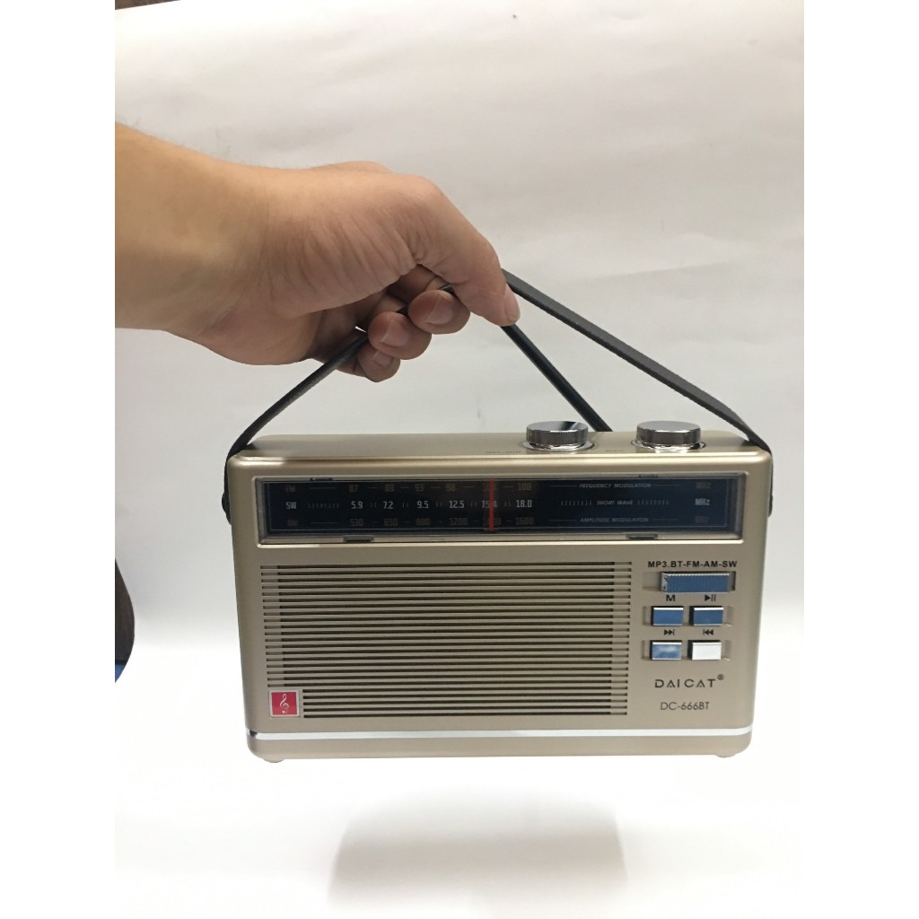 ĐÀI FM Radio DC-666BT- Bluetooth Đa Chức Năng Hỗ trợ thẻ nhớ và Usb mẫu mới Cho người thân yêu-Hàng Chính Hãng
