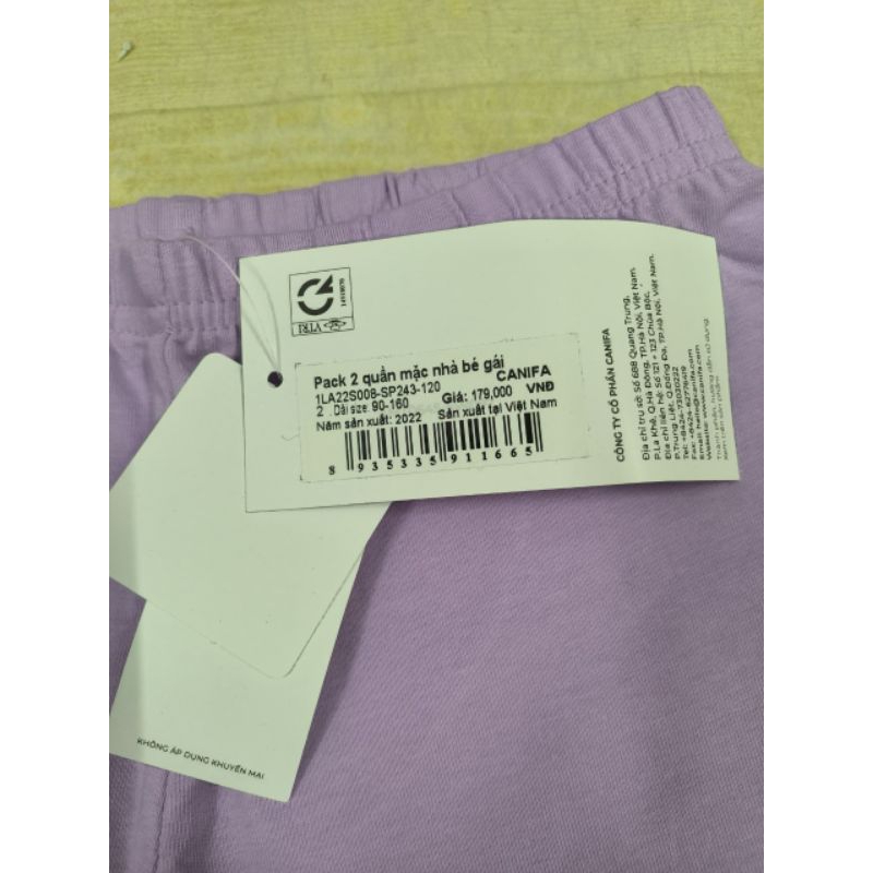 Pack 2 quần lửng mặc nhà bé gái Canifa