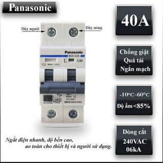 Panasonic aptomat chống giật 2p 32a, 40a cb chống giật , cầu dao rcbo