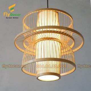 Đèn Mây Tre thả trần trang trí siêu đẹp hình cánh Hoa Sen