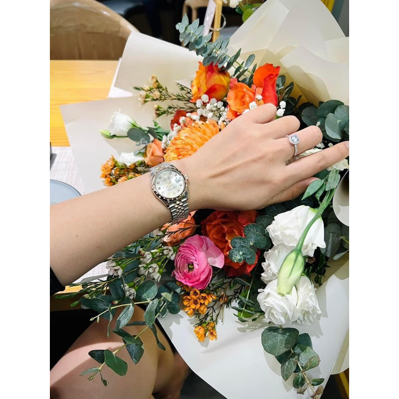 Đồng hồ nữ Rolexx,mặt đính đá siz 31mm dây demi