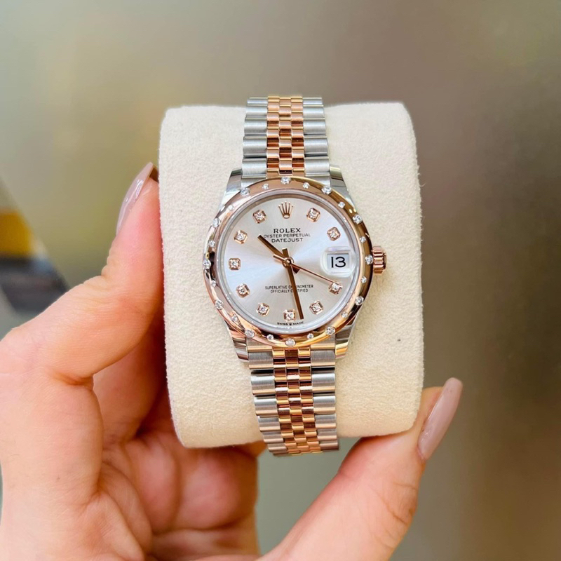 Đồng hồ nữ Rolexx,mặt đính đá siz 31mm dây demi
