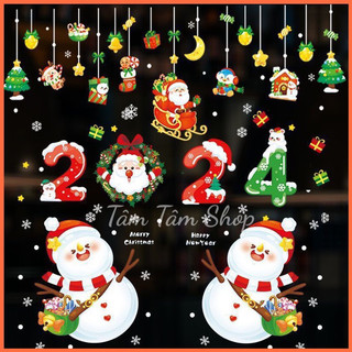 [Nhiều mẫu] Decal Noel 2024 dán kính hít tĩnh điện (không keo)