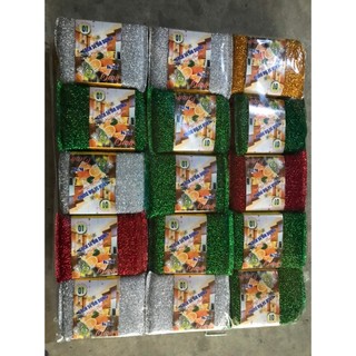 1 bành 60 miếng cước kim tuyến chùi xoong nồi mã k15 đủ màu