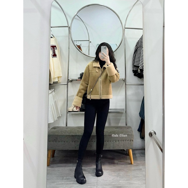 Áo da lộn trần bông