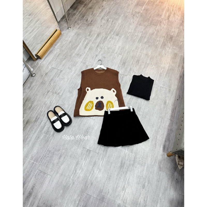 Áo gile gấu cute
