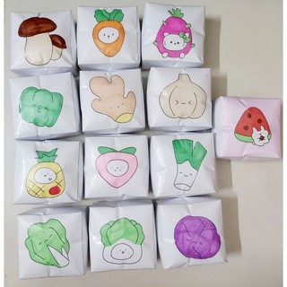 Squishy giấy hoa quả, rau củ nhiều loại chậm tăng