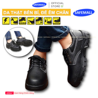  Giày bảo hộ lao động nam Nhật Quang loại 1 Da thật bền bỉ Đế cao su Chống đinh và dầu - SAFEMALL 