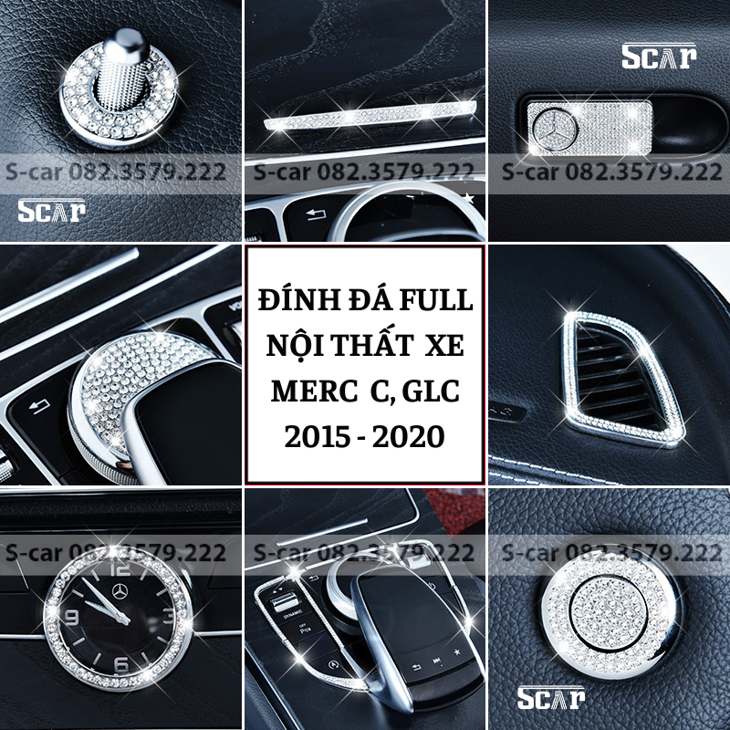 Bộ đính đá nội thất xe Mercedes Full Bộ - Mercedes C , GLC 2015 - 2020 - Đẳng Cấp, Sang Trọng
