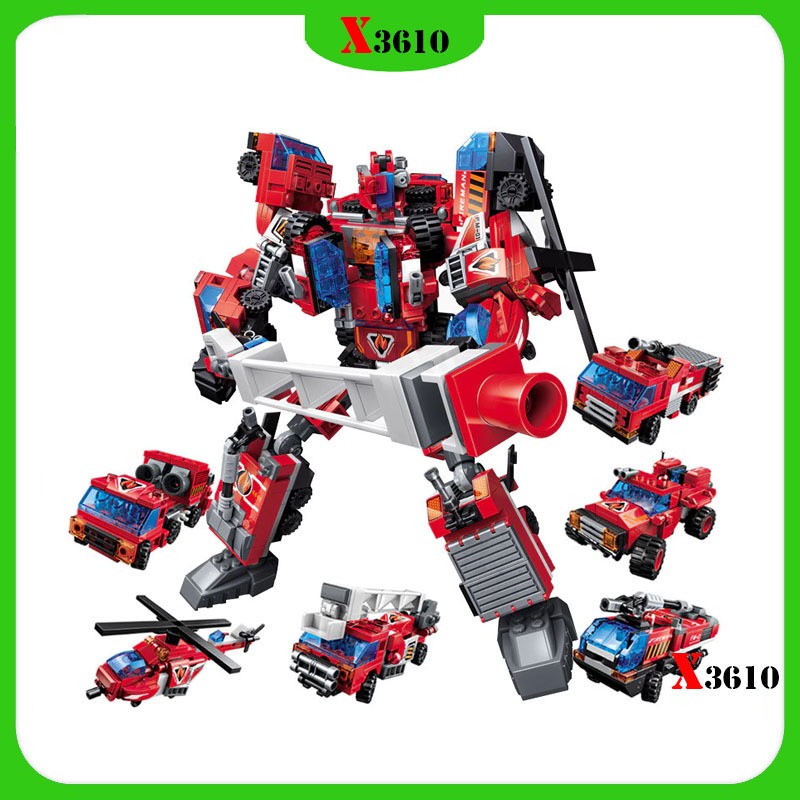 Bộ lắp ráp đồ chơi mô hình siêu nhân robot 6 trong 1 cho bé trai Model 1416