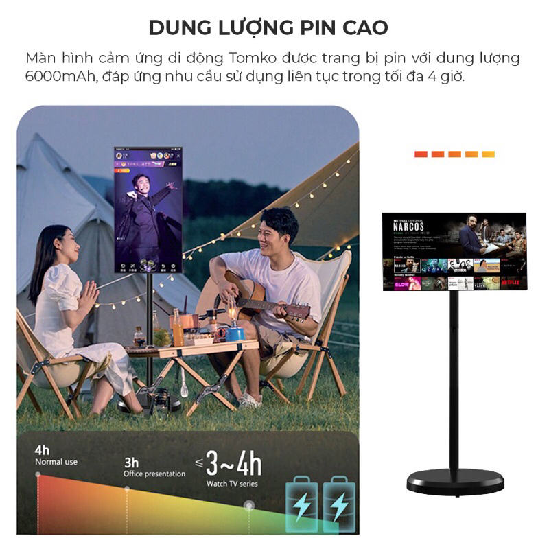 MÀN HÌNH DI ĐỘNG THÔNG MINH TOMKO GOWICHME 22 INCH DÙNG HÁT KARAOKE , XEM PHIM GIẢI TRÍ CHẤT LƯỢNG CAO - 432 VIETNAM