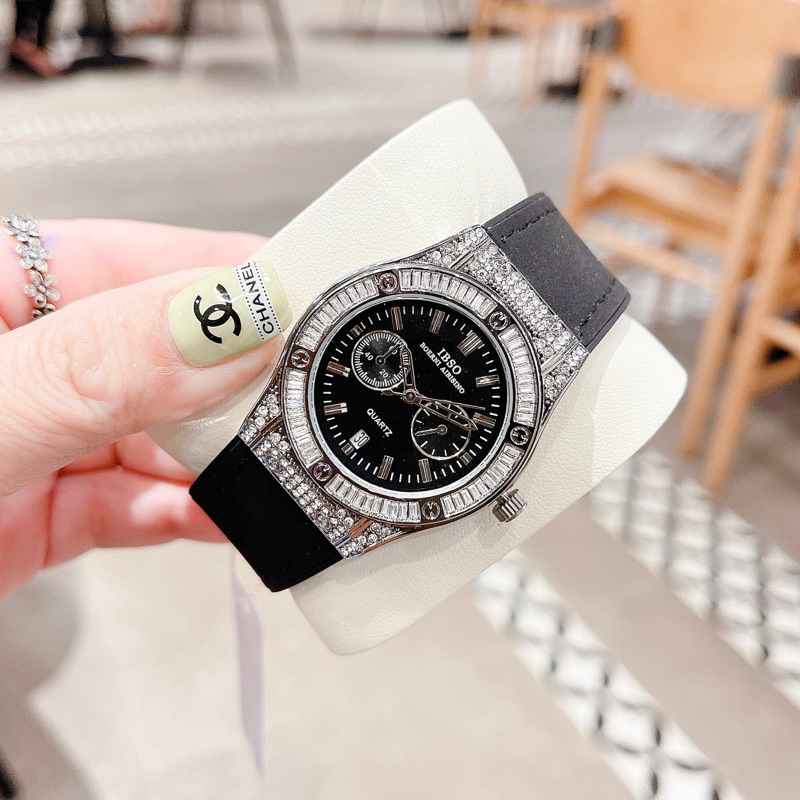 Đồng hồ nữ IBSO chính hãng dáng Hub,lot full box xịn sò sz 34mm, chạy full 5kim