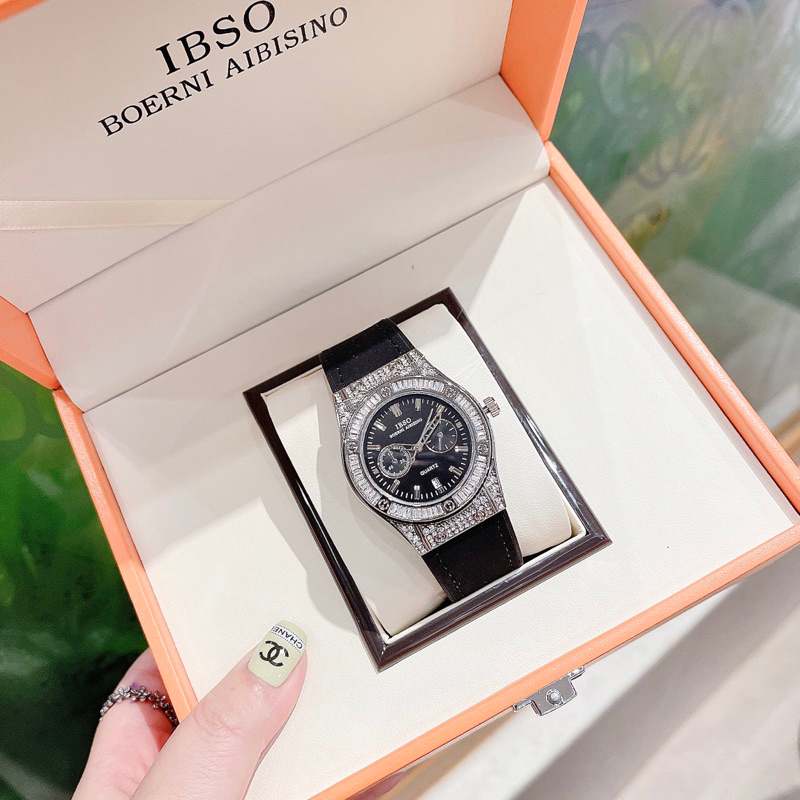 Đồng hồ nữ IBSO chính hãng dáng Hub,lot full box xịn sò sz 34mm, chạy full 5kim