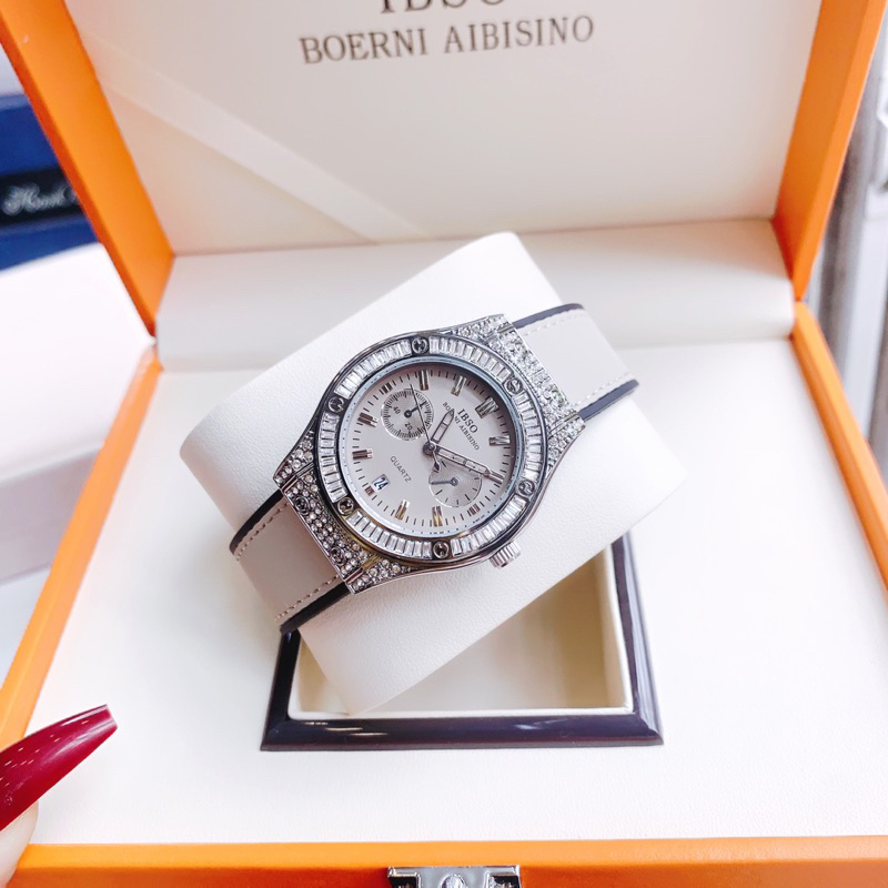 Đồng hồ nữ IBSO chính hãng dáng Hub,lot full box xịn sò sz 34mm, chạy full 5kim