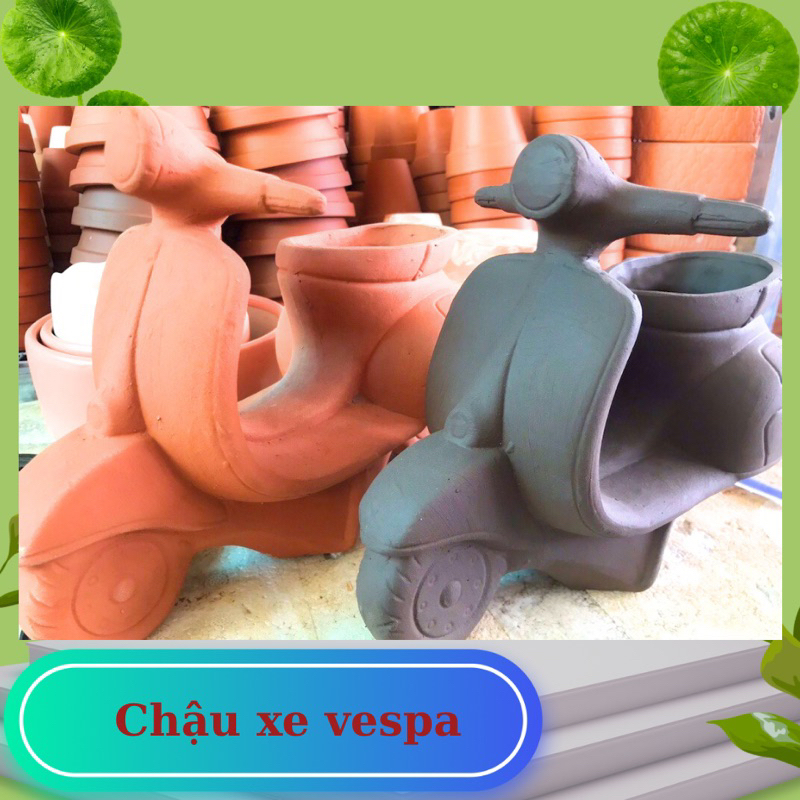 chậu đất nung vespa