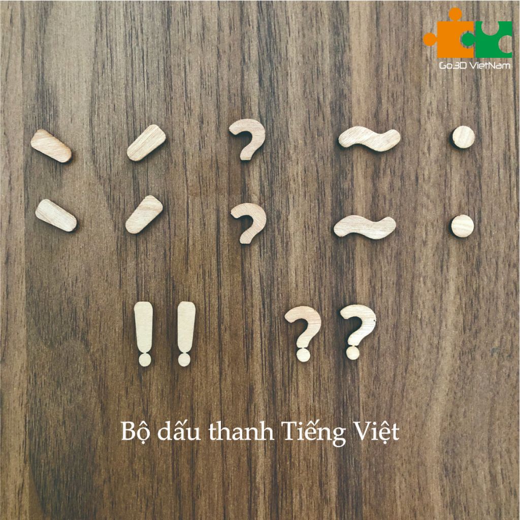 Bộ dấu thanh tiếng việt bằng gỗ
