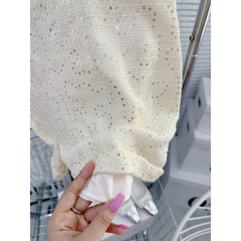 Jump Dạ Bling hai dây cột nơ vai, chất dạ cao cấp full lót có mút ngực