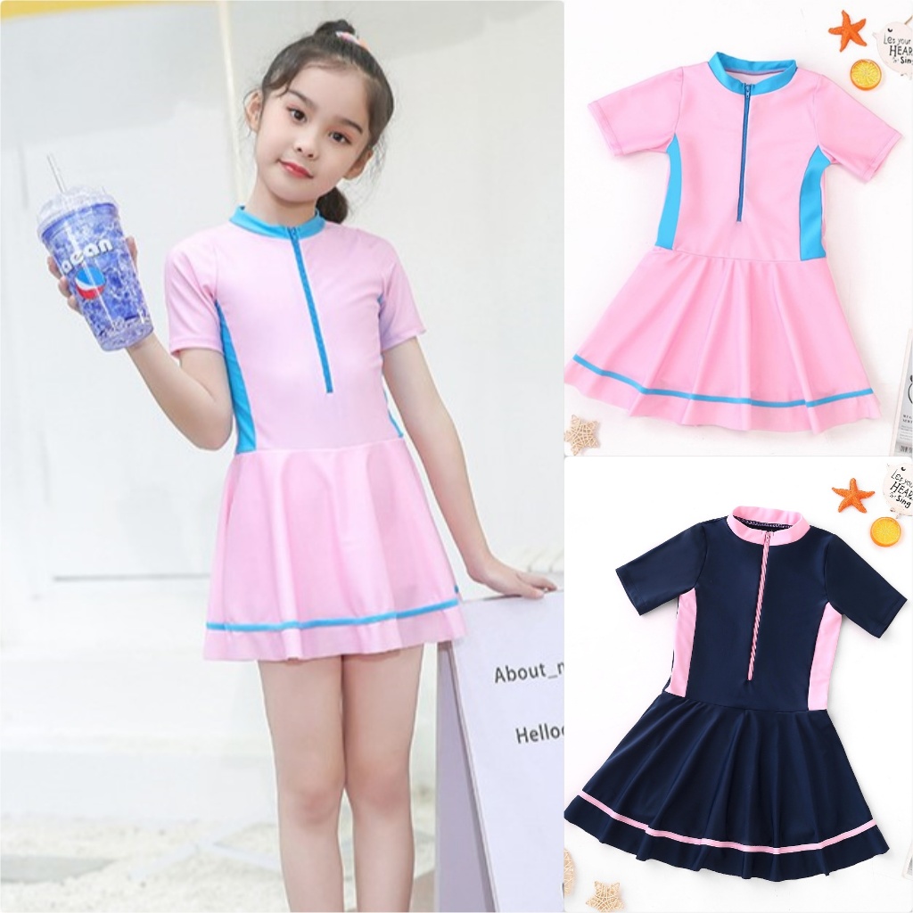 Đồ Bơi Liền Thân Váy Cho Bé Gái (14-38 KG)