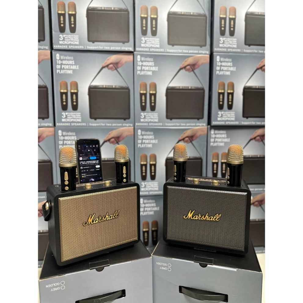 Loa Karaoke Bluetooth Marshall MA-530 tặng kèm 2 mic,loa không dây hát karaoke cực hay âm bass chuẩn có chế độ bảo hành