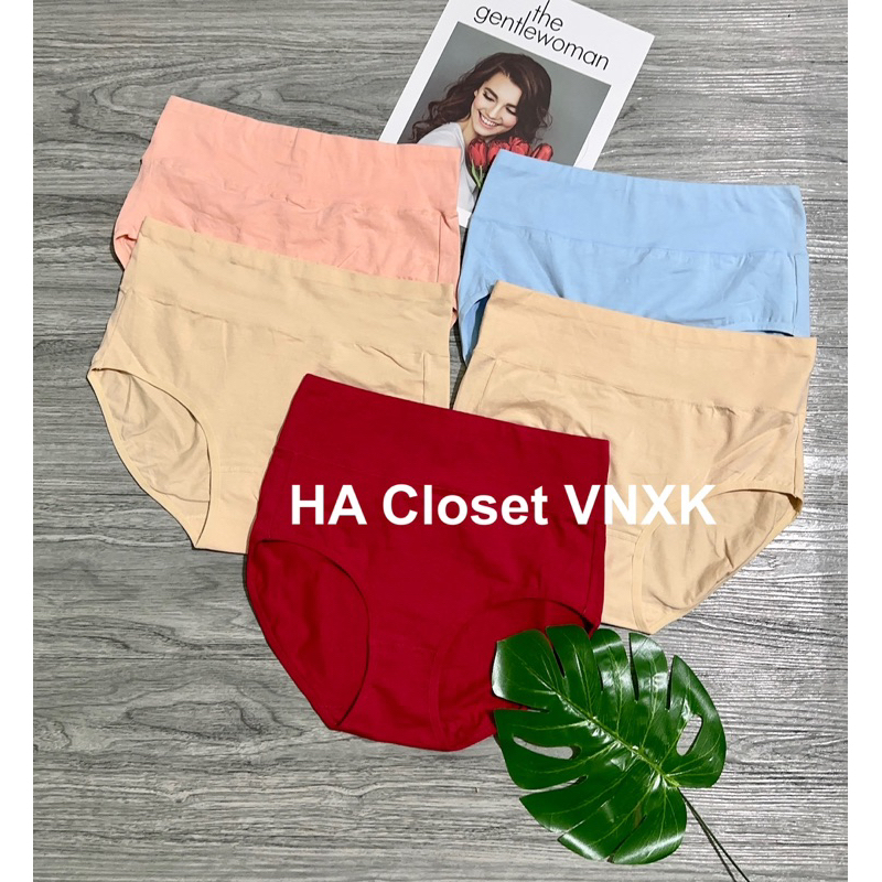 Combo 5Quần Lót Cotton Lưng Cao Xuất Dư