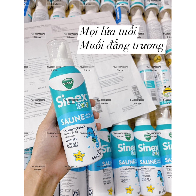 Xịt mũi lô hội Vicks - Wick Sinex Avera cho bé 0m+ , 6Y+ và người lớn