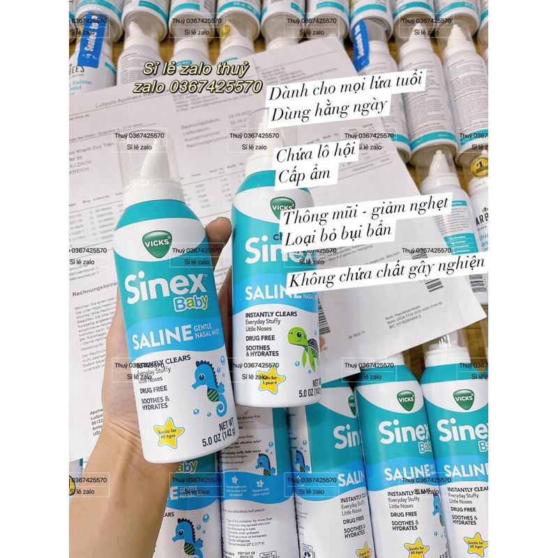 Xịt mũi lô hội Vicks - Wick Sinex Avera cho bé 0m+ , 6Y+ và người lớn