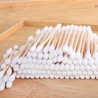 Gói 100 cái tăm bông 2 đầu thân gỗ