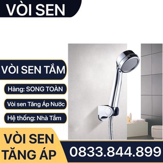 Vòi sen tắm, đầu sen tăng áp mạ crom bóng ts12