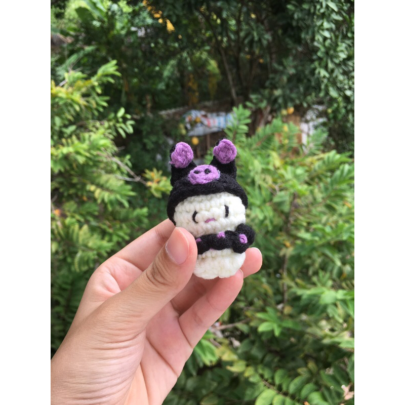 Móc khoá kuromi mini bằng len