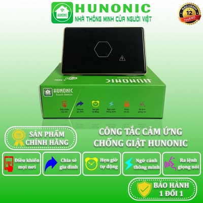 Công Tắc Cảm Ứng Wifi, Công Tắc Chống Giật Cho Bình Nóng Lạnh Hunonic - HNP1UC