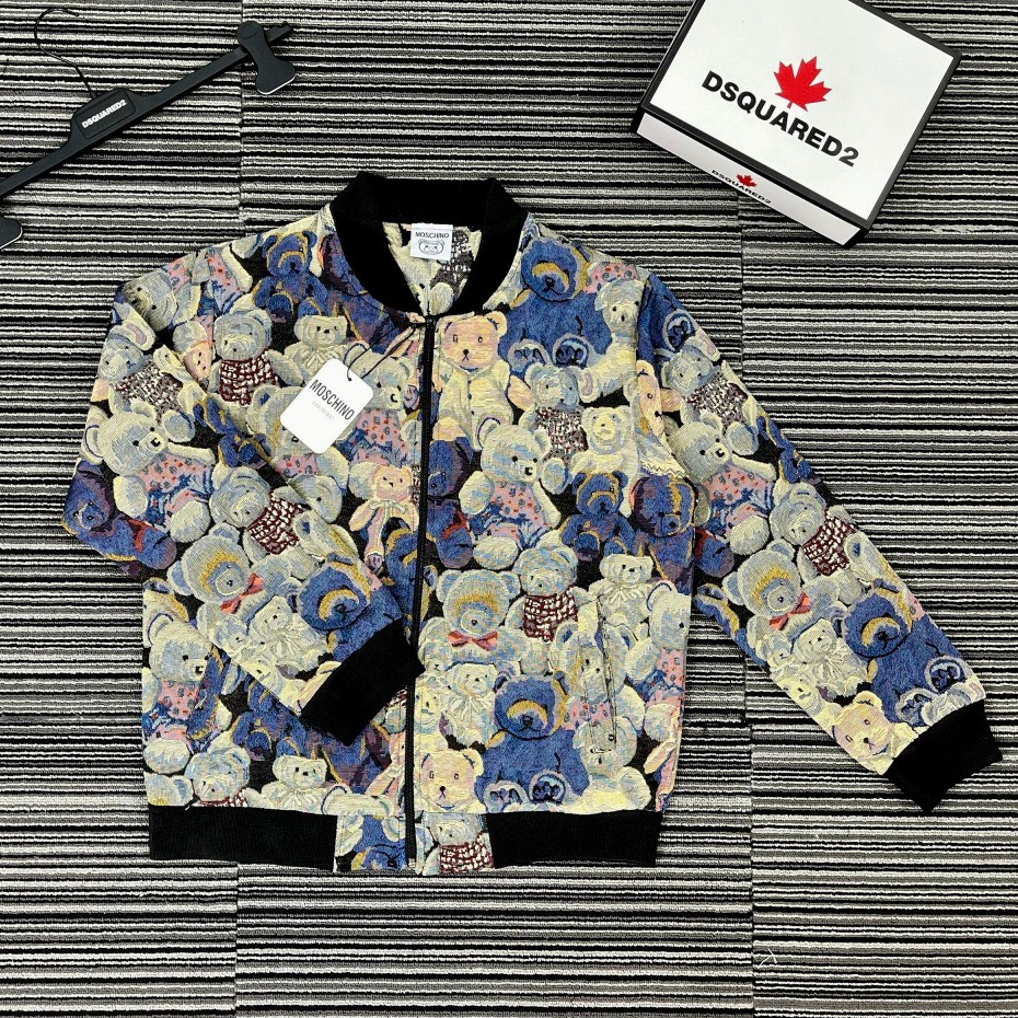 Áo Khoác Bomber Mochino Gấu 2 Lớp Form Rộng Unisex Hàng Quảng Châu Mẫu Hot 2023, A3