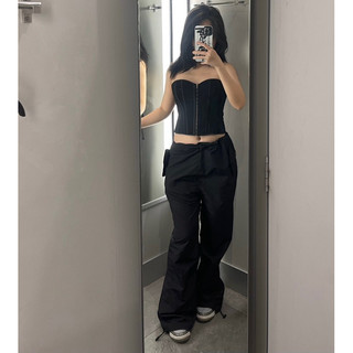 Quần vải dù đen BLACK CARGO PANTS