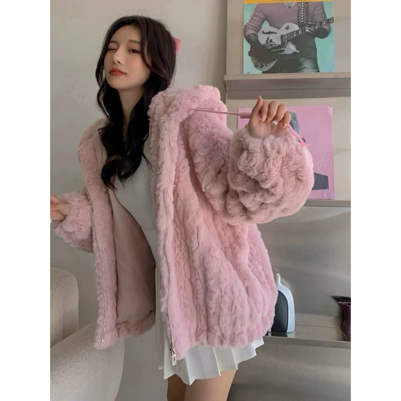 Áo khoác lạnh lông dày áo khoác mùa đông có nón