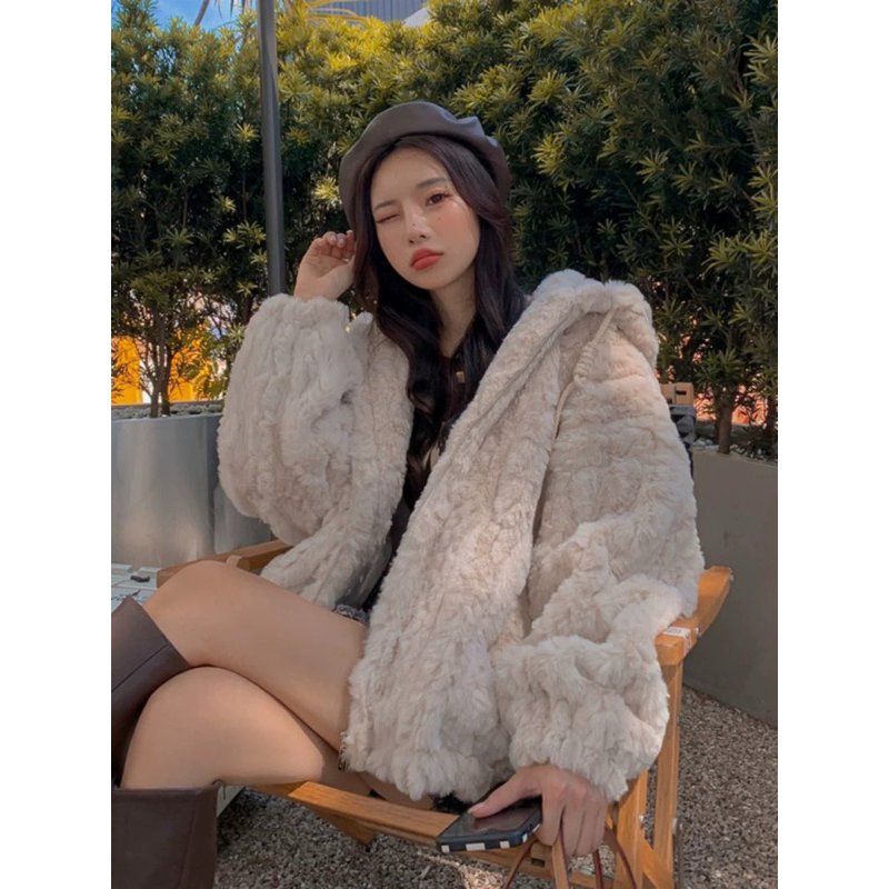 Áo khoác lạnh lông dày áo khoác mùa đông có nón